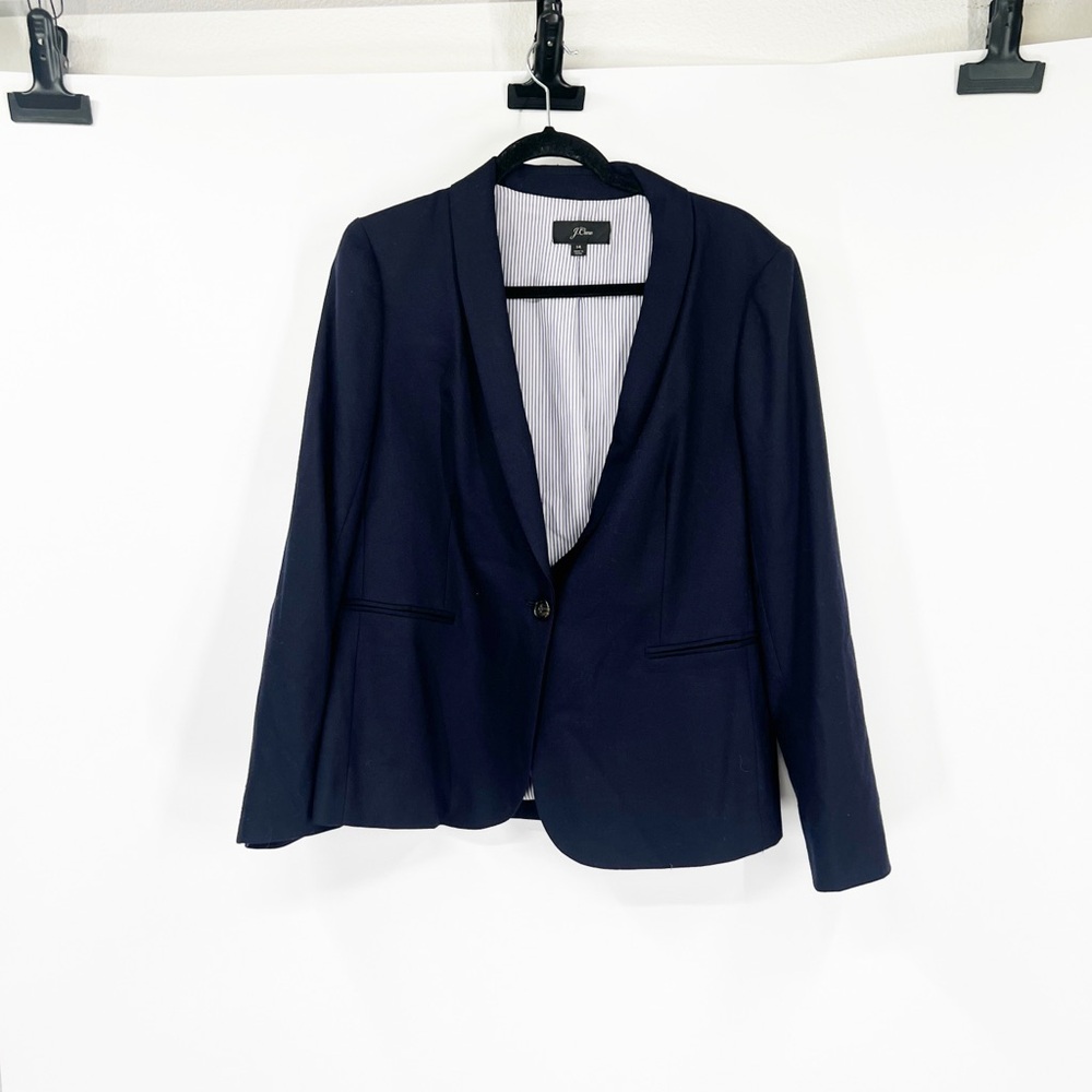 J. Crew Parke Blazer Wool Blend Navy Style J5627